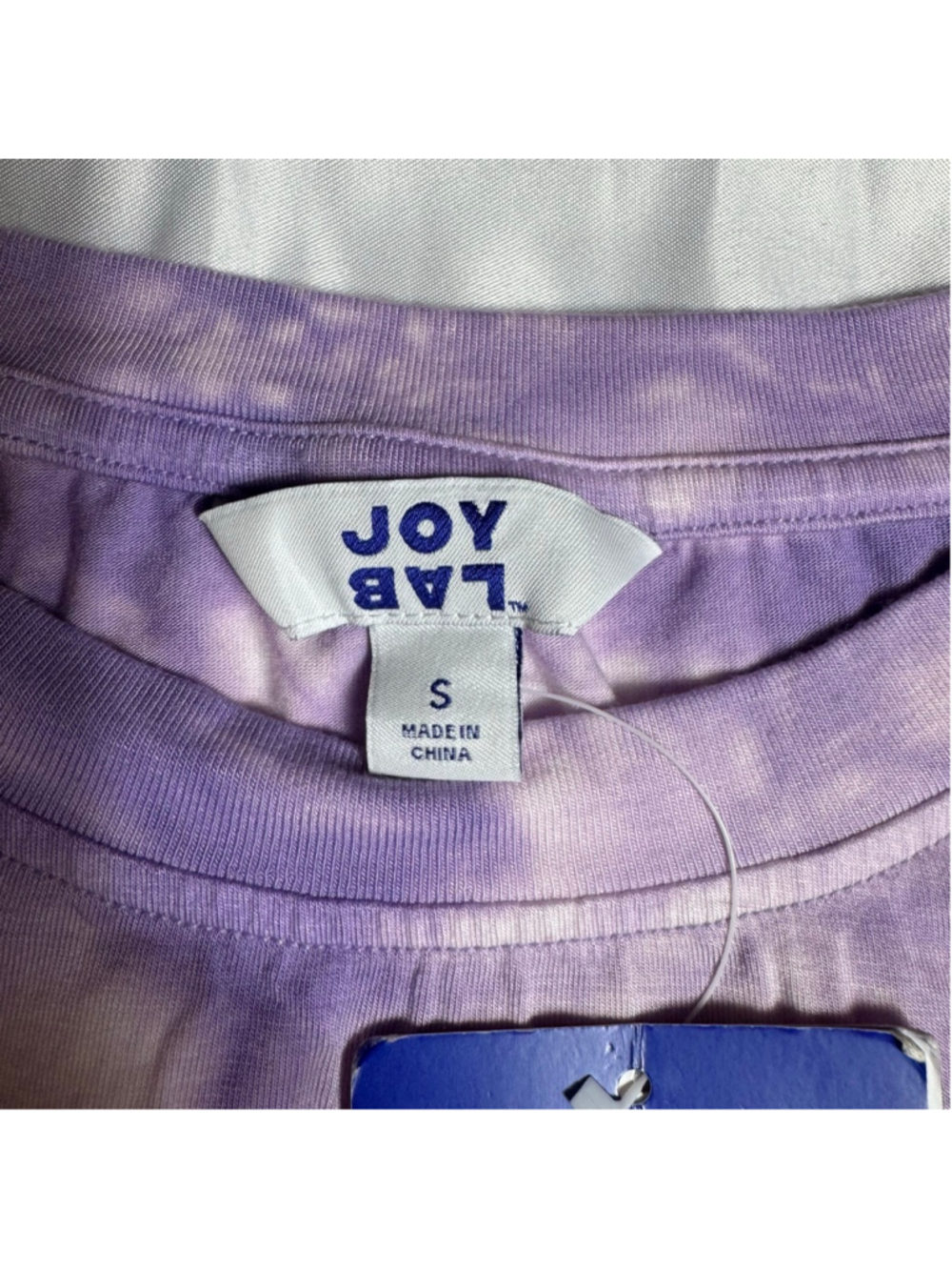 Women's JoyLab Purple White Tie-Dye Cropped Tank Top S - Picture 2 of 8